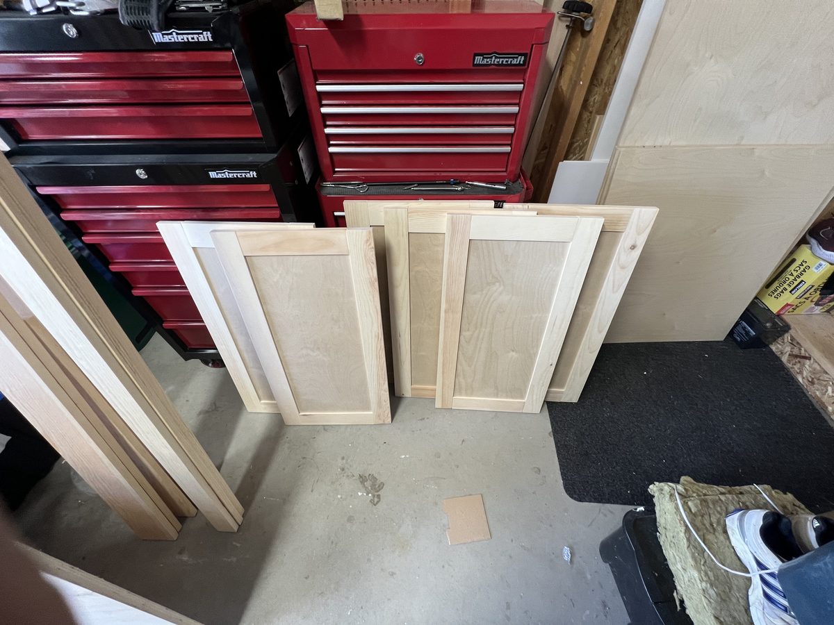 Multiple raw shaker door frames